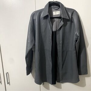 Babaton Pelli Leather Shirt Jacket